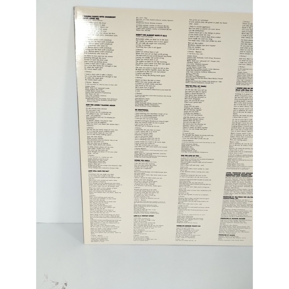 Whitney Houston "Whitney" 1987 Arista Pop Soul - Picture 5 of 10